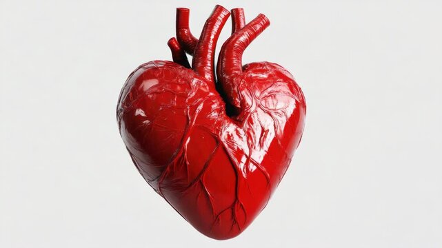 3D computer-generated of a heart in red color with visible cracks along its edges.