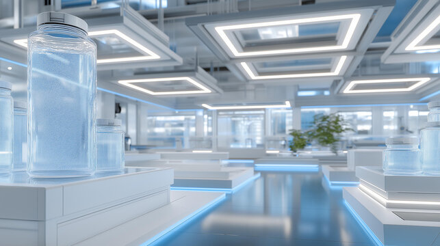 An innovative cryogenic facility designed for the preservation of human tissues and organs, featuring sleek storage containers and high-tech monitoring systems ensuring optimal conditions for