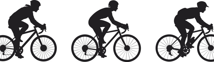 Obraz premium Cyclist,silhouette,bicycle,rider,cycling,sport,man,vector,illustration,road,bike,fitness,training,athlete,black,white,isolated,design,icon,clipart