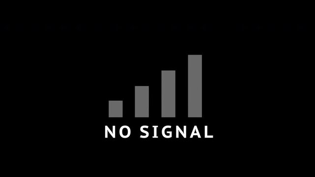 No signal graphic with bar levels and a red cross, symbolizing network loss, service outage, and wireless communication failure