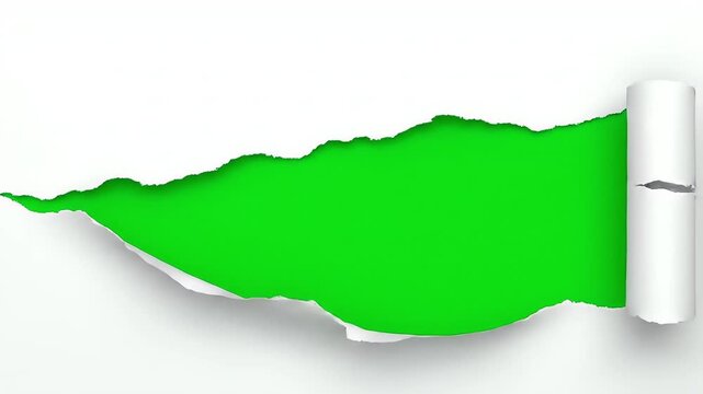 Stop motion, Torn Paper Transitions on Green Screen Background
