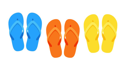 Fototapeta premium Clean flat vector of colorful flip-flops