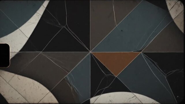 Glitch-inspired geometric distortion with film grain Looped visual of digital artifacts and geometric lines with the organic, unpredictable texture of analog film grain.