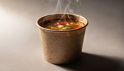 Steaming Bowl of Fresh Vegetable Soup