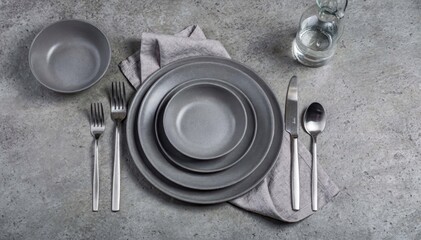 Elegant Gray Tableware Arrangement