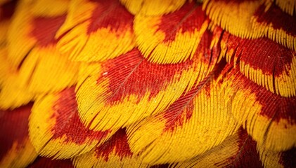 Vibrant Feathers in Bold Red and Yellow