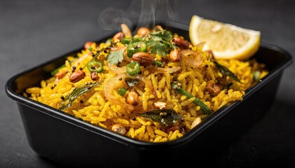 Flavorful Indian Rice Dish with Fresh Herbs