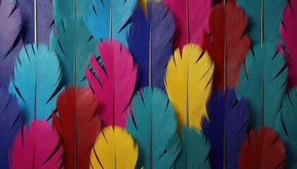 Vibrant Colorful Feathers Background