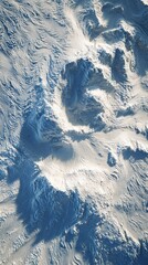 Detailed Snow Swirl Texture Aerial White Powder Pile Top View