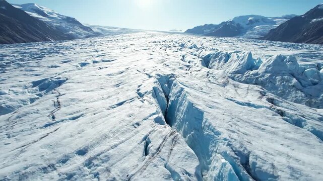 Remote Wilderness Scale Wide aerial shot illustrating immense, untouched glacial expanse
