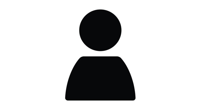 Simple black silhouette icon representing a generic person profile or anonymous user avatar