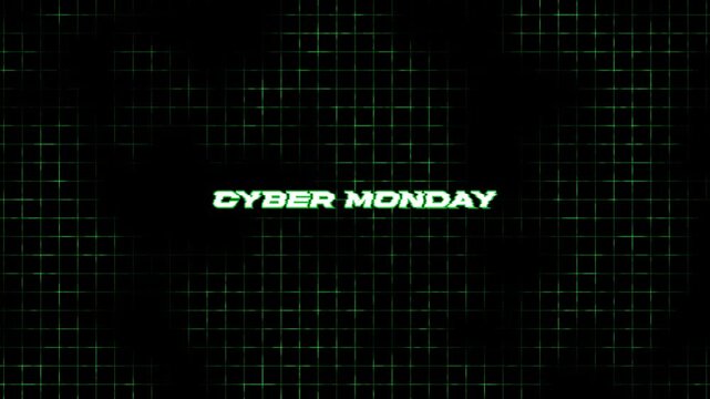 Futuristic Green Glitch CYBER MONDAY Text Animation