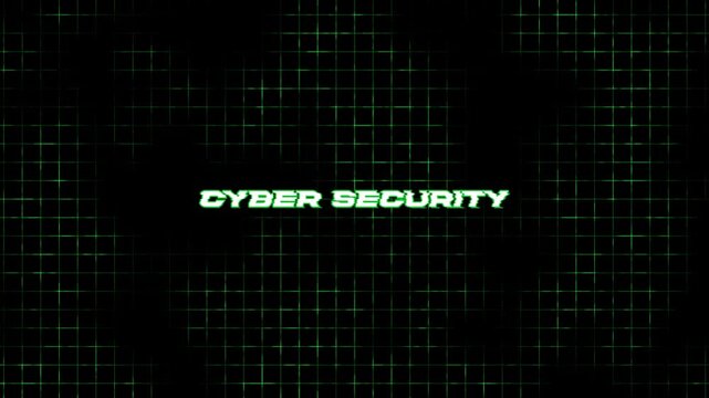 Futuristic Green Glitch CYBER Security Text Transparent Animation