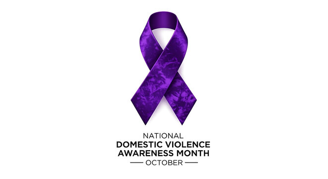 a powerful purple domestic violence awareness month ribbon isolated on white symbolizing support and solidarity for oktober campaigns and education.