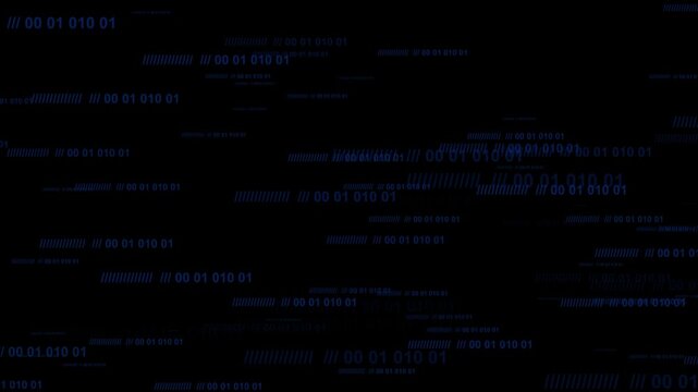 Matrix blue data stream numbers code rain effect visual element tech-driven cyberpunk context