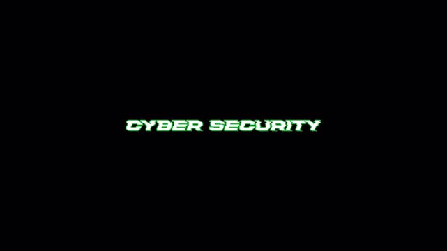 Futuristic Green Glitch CYBER Security Text Transparent Animation
