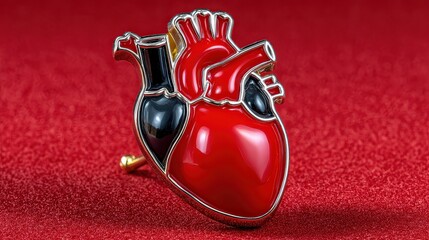 Anatomical Heart Enamel Pin for Valentine's Day Romantic Love Gift