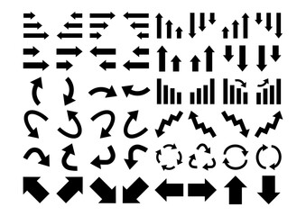 シンプルな矢印アイコンセット　UI・ビジネス資料向け　ベクター素材