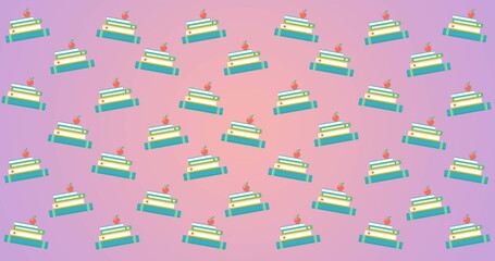 Image of back to school text over school icons