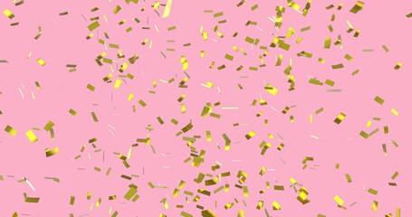 Gold confetti falling