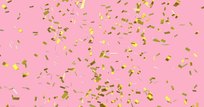 Gold confetti falling