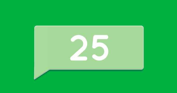 Green chat box numbers 4k