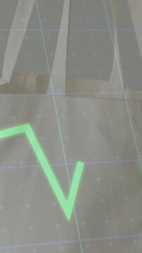 Vertical video: Neon green zigzag appearing on frame4, growing and tracing peaks visualizing data