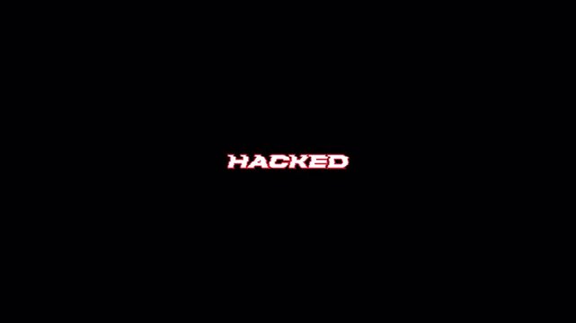 Futuristic Red Glitch Hacked Text Transparent Animation