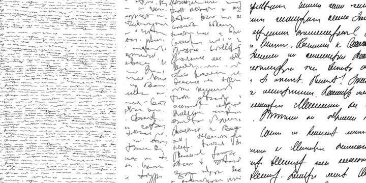 Vector Patterns with Fake Handwritten Text on Transparent Background