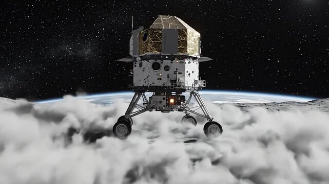Lunar Lander Descent Spacecraft Moon Surface Space Exploration Technology Science Future