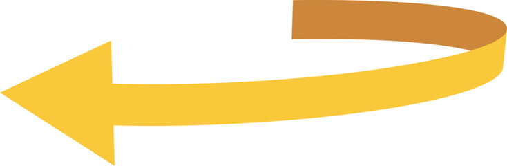 Yellow ribbon arrow turning left indicating return