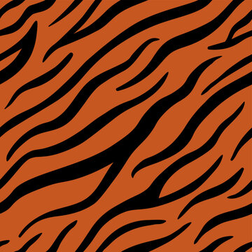 Abstract tiger stripes seamless animal print pattern