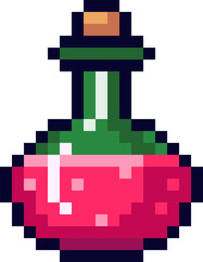 Pixel art flask holding red magic potion