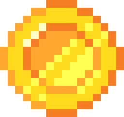 Golden pixel art coin icon representing game money