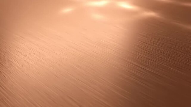 Luxurious copper metallic surface with brushed texture
