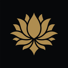 Golden lotus flower symbol in a simple elegant design