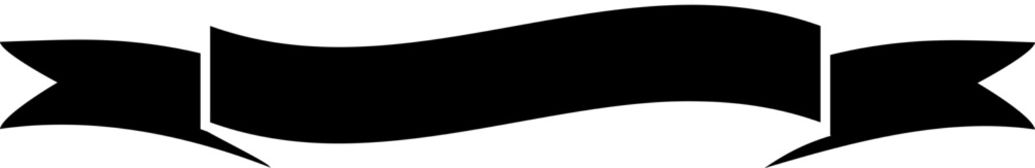 Black ribbon banner graphic design element