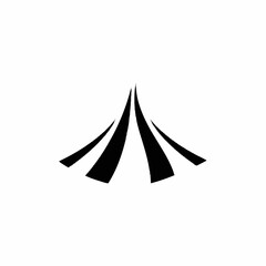 Fototapeta premium Abstract Black Lines Forming a Stylized Tent or Canopy Shape.