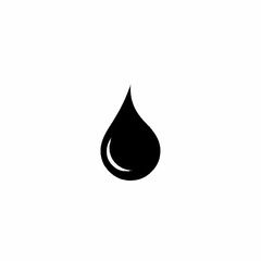 Fototapeta premium Black water drop icon on white background.