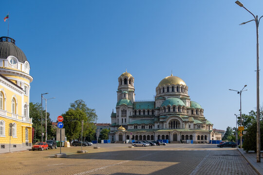 The iconic Bulgarian Orthodox Alexander Nevsky Cathedral in Sofia. Bulgaria, Southeast Europe