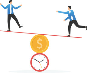 Fototapeta premium Balancing Financial Assets and Time Efficiency