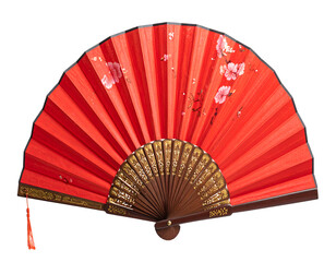 Chinese New Year festive fan isolated on transparent background