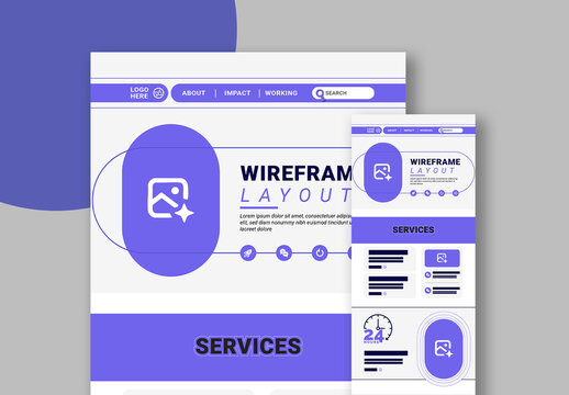 UI UX Wireframe Layout Template