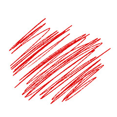 A vibrant red scribble design on a solid black background on transparent background