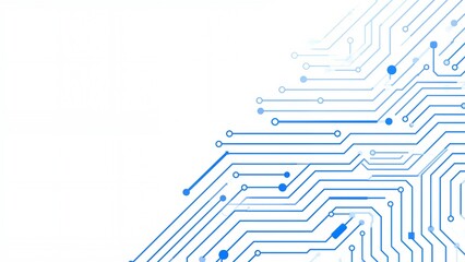 Blue circuit board pattern on white