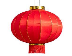 Chinese New Year red lantern isolated on transparent background