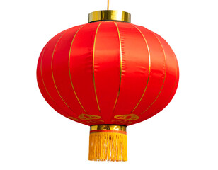 Chinese New Year red lantern isolated on transparent background
