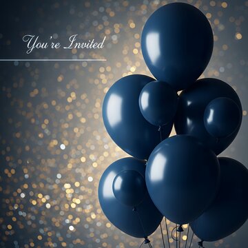 Dark blue balloons glittering background celebration festive backdrop invitation design balloon backdrop decoration celebration party background birthday design holiday balloons happy festive