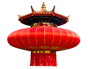 Chinese New Year temple ornament isolated on transparent background