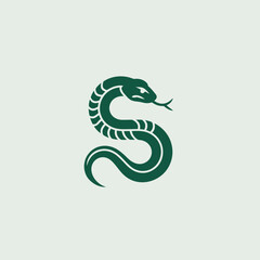 Obraz premium Elegant green snake logo design for branding and identity